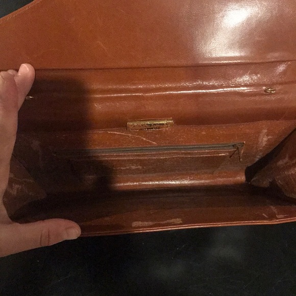 Vintage Stuart Weitzman Tan Leather Large Clutch - Picture 6 of 7